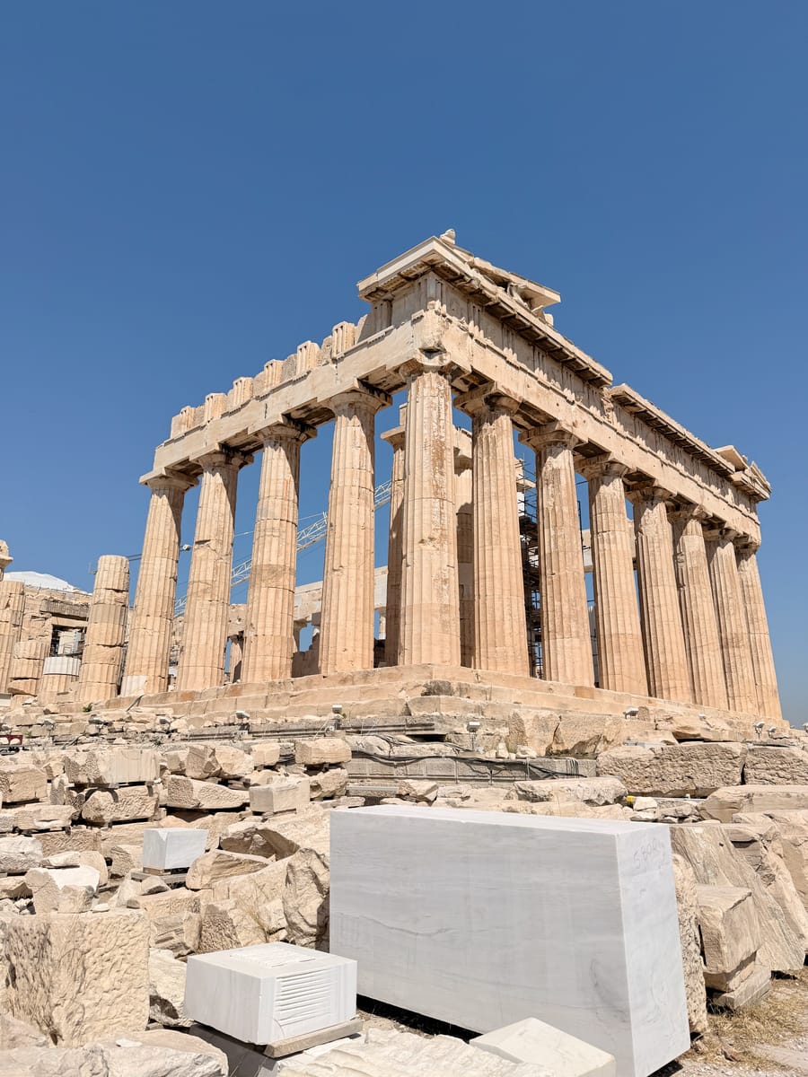 The Parthenon under a clear sky